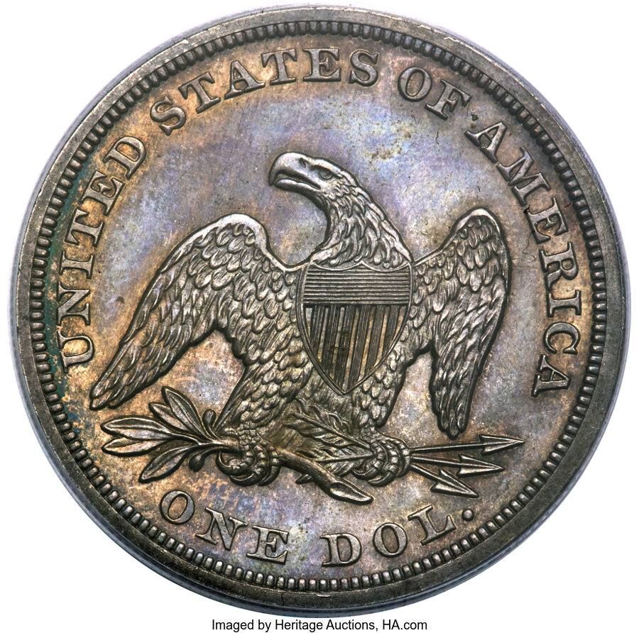1855 $1 PR61 CAC thumbnail 8