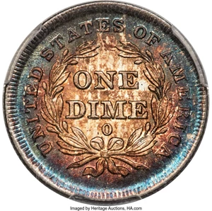 image for: 1839-O 10C No Drapery, Large O, F-105b, R.4, MS67+ PCGS. CAC....