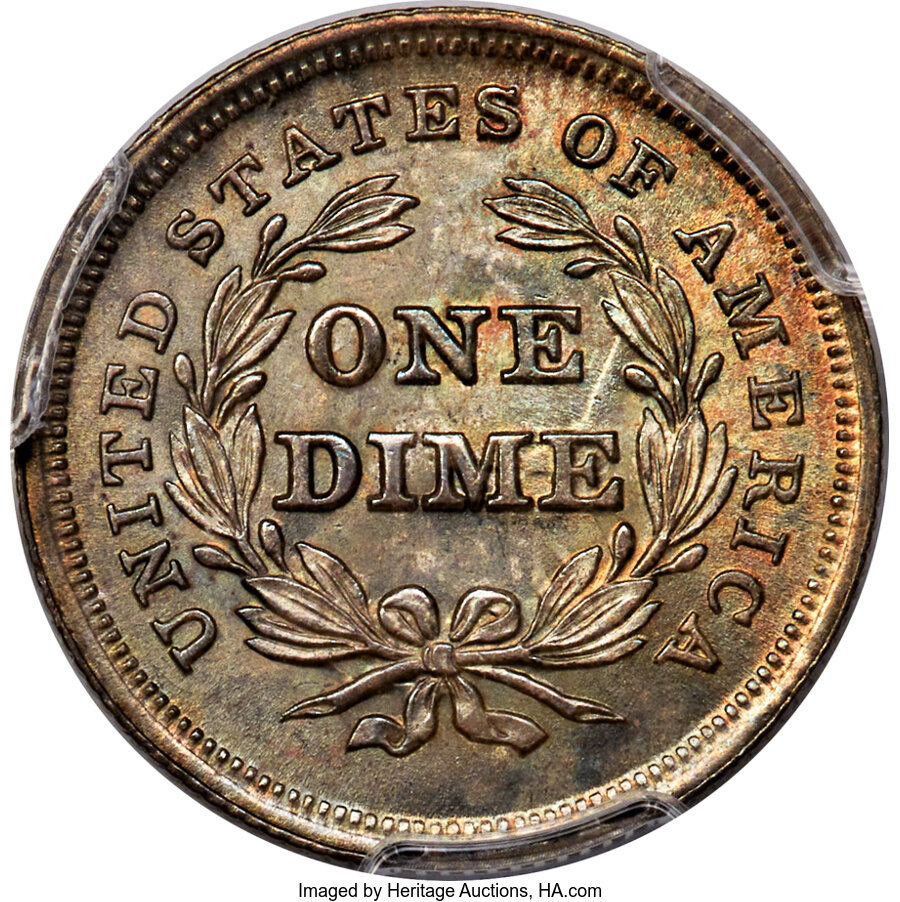 1838 10c Partial Drapery MS65 thumbnail 9