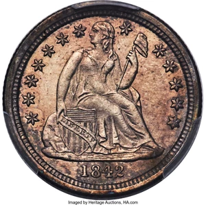 image for: 1842-O 10C Medium O, F-103, High R.3, MS65 PCGS. CAC....