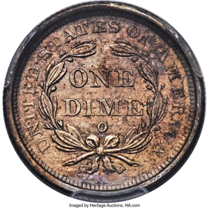 image for: 1842-O 10C Medium O, F-103, High R.3, MS65 PCGS. CAC....