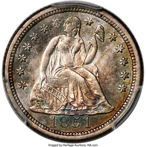 image for: 1851-O 10C F-101a, R.7, MS62 PCGS....
