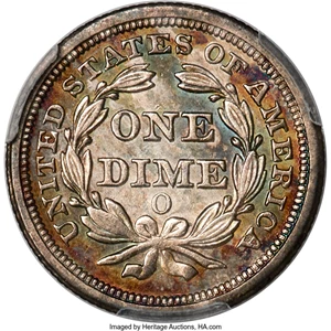image for: 1851-O 10C F-101a, R.7, MS62 PCGS....