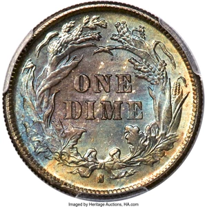 image for: 1877-S 10C F-107, R.5, MS67 PCGS. CAC....