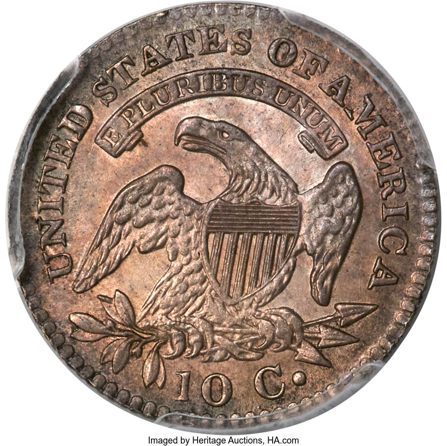 1823/2 10c Large E's, JR-3 MS64 CAC thumbnail 3