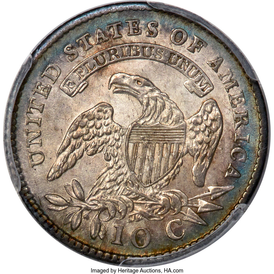 1814 10c Large Date, JR-3 AG3 CAC thumbnail 13