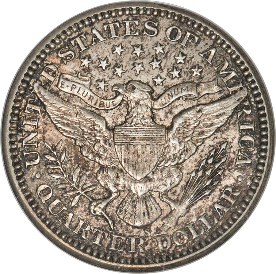 1913-S 25c AU53 CAC thumbnail 6