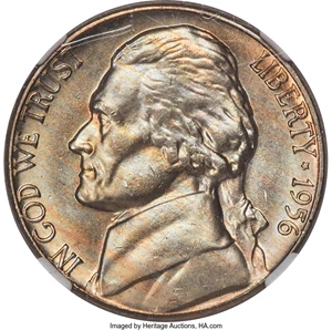 image for: 1956-D 5C MS67 Five Full Steps NGC....