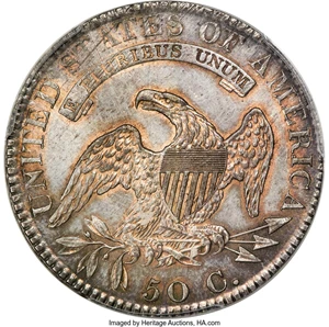 image for: 1820/19 50C Square Base 2, O-101, R.1, MS62 PCGS....