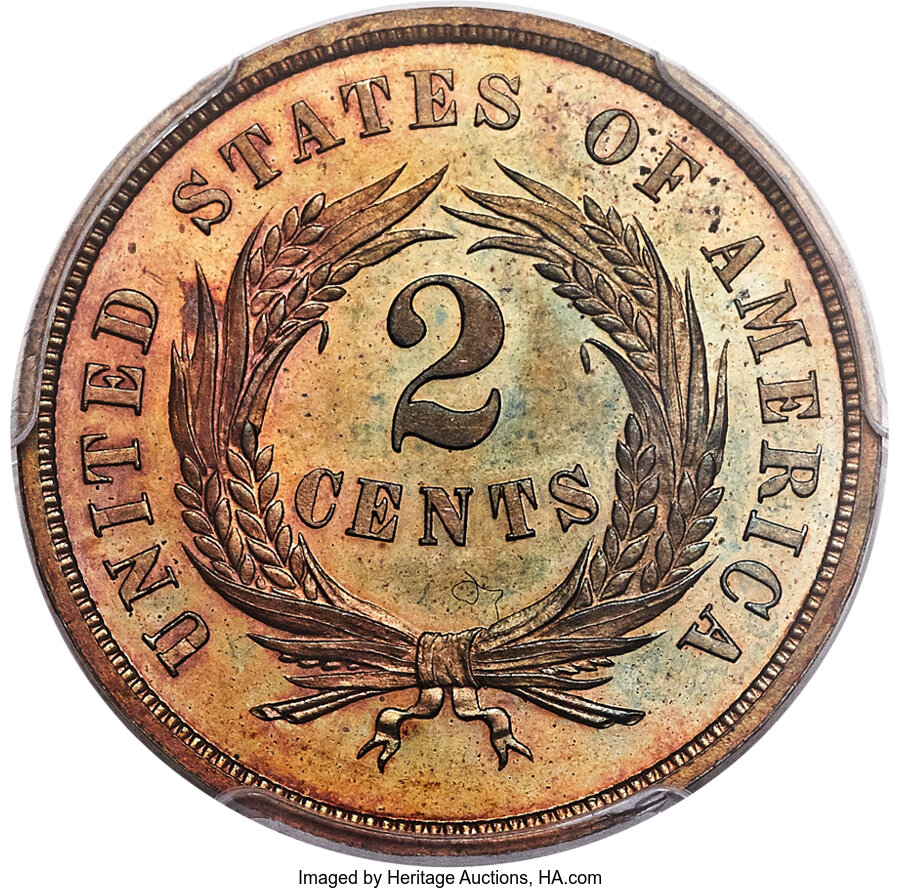 1864 2c Large Motto PR BN PR66 BN thumbnail 4