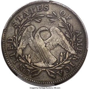 image for: 1795 50C 2 Leaves, Small Head, O-128, T-18, High R.5, VF20 PCGS....