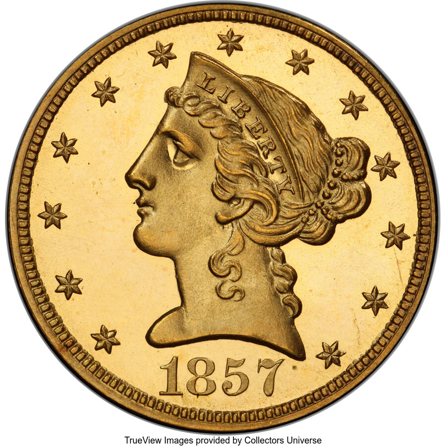 image for: 1857 $5 PR66 Cameo PCGS. JD-1, R.8....