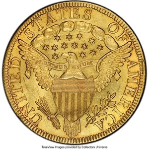 image for: 1798/7 $10 7x6 Stars, BD-2, R.6, MS62 PCGS....
