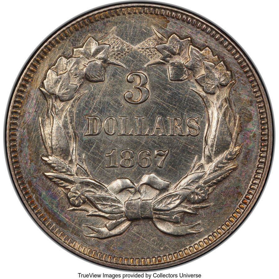 1867 P$3 Silver, J-598 PR61 thumbnail 2
