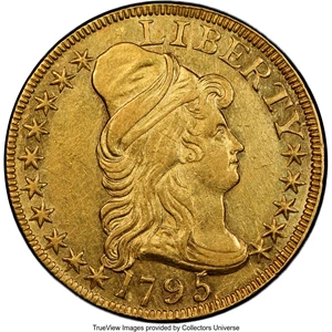 image for: 1795 $5 Small Eagle, BD-5, R.7 AU58 PCGS....