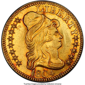 image for: 1804 $5 Small 8, BD-2, High R.4, MS64+ PCGS....