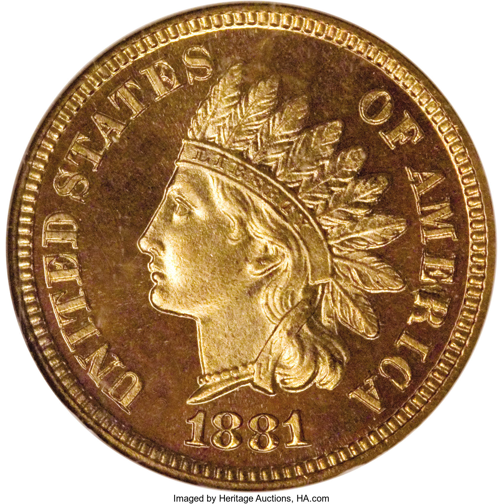 1881 1c PR RD CAM PR66 RD CAM CAC thumbnail 22