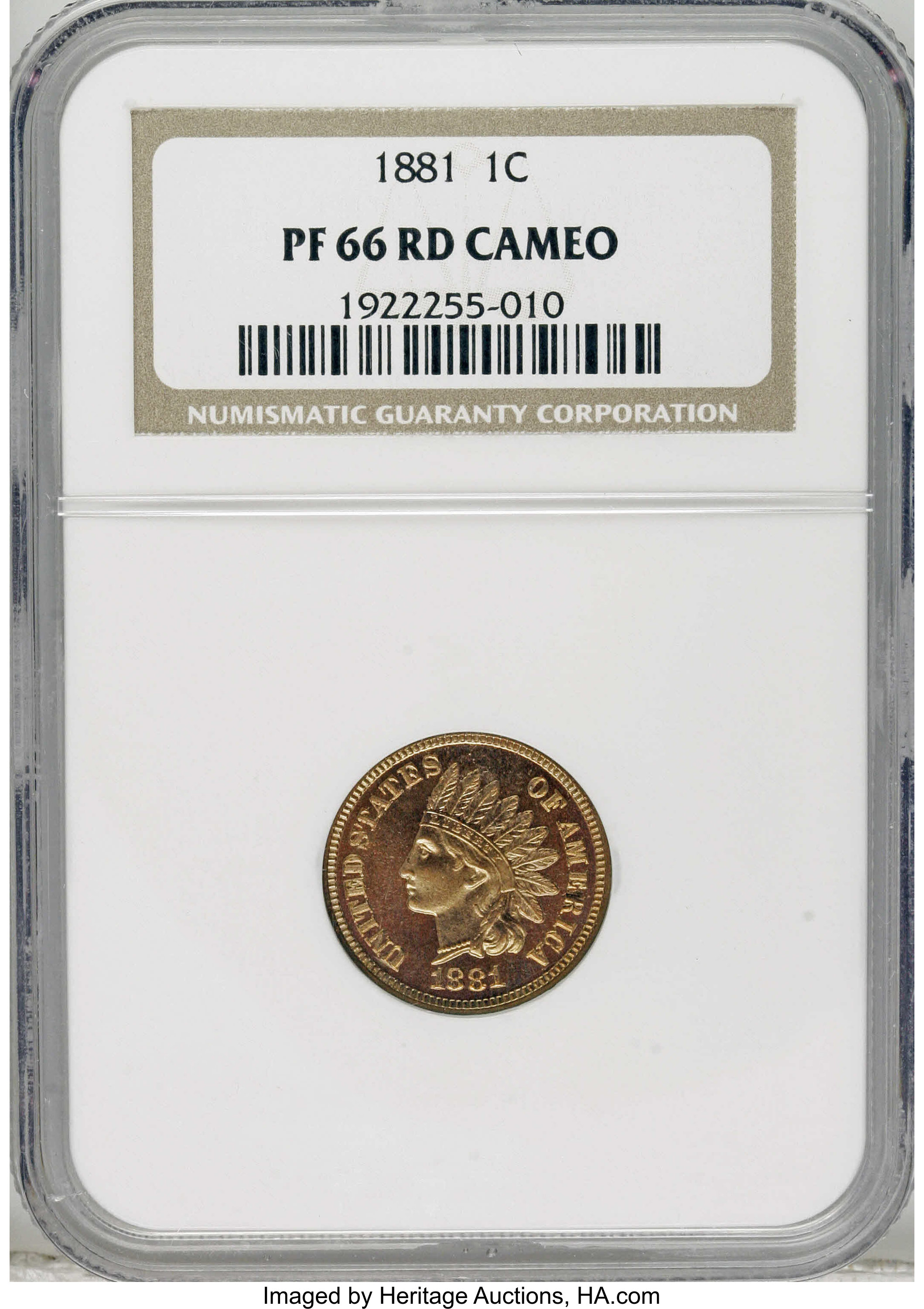 1881 1c PR RD CAM PR66 RD CAM CAC thumbnail 25