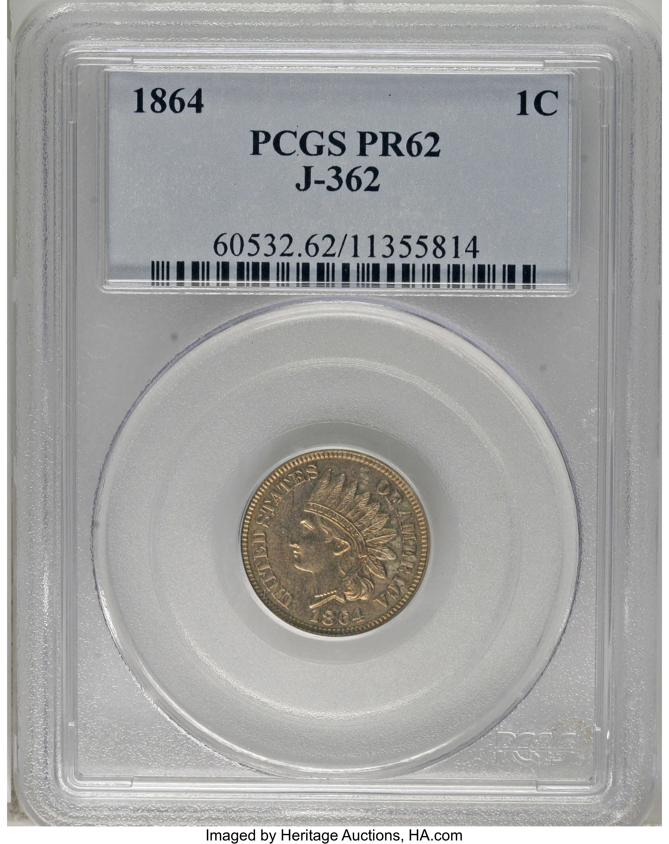 Image for 1864 P1c Copper-Nickel, J-362 PR CAM