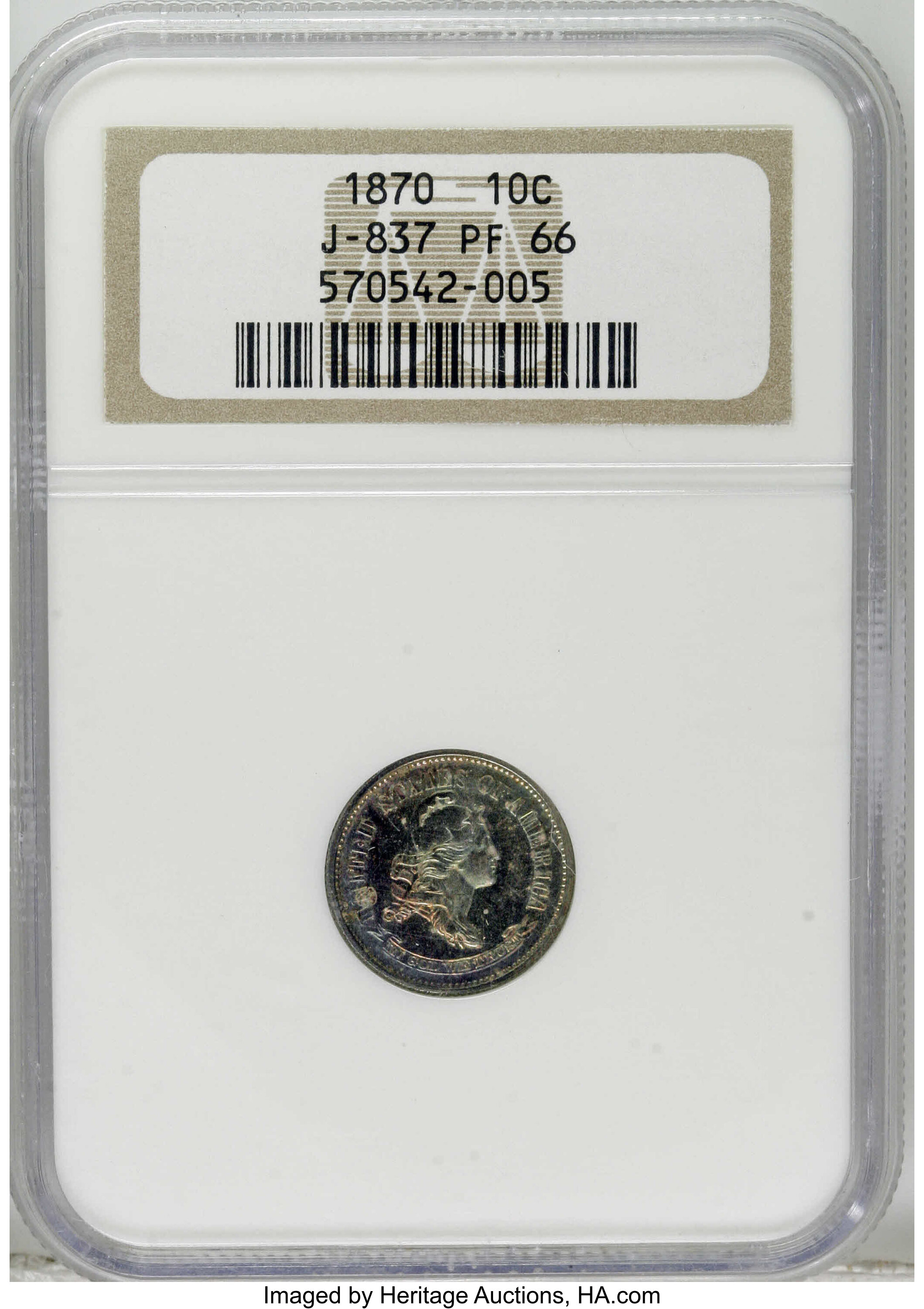 1870 P10c Silver, J-837 PR thumbnail 16