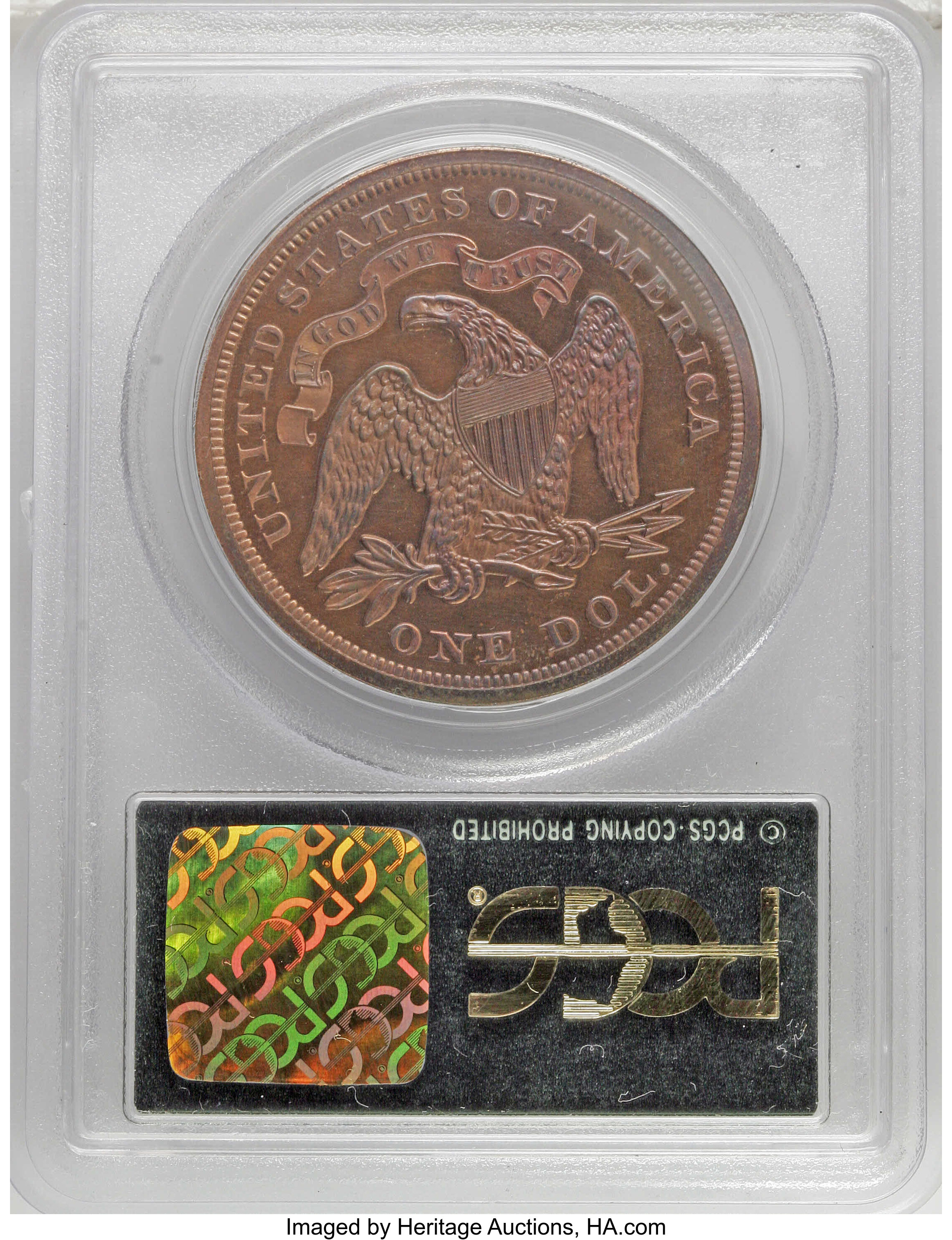 1870 P$1 Copper, J-1005 PR RB thumbnail 3