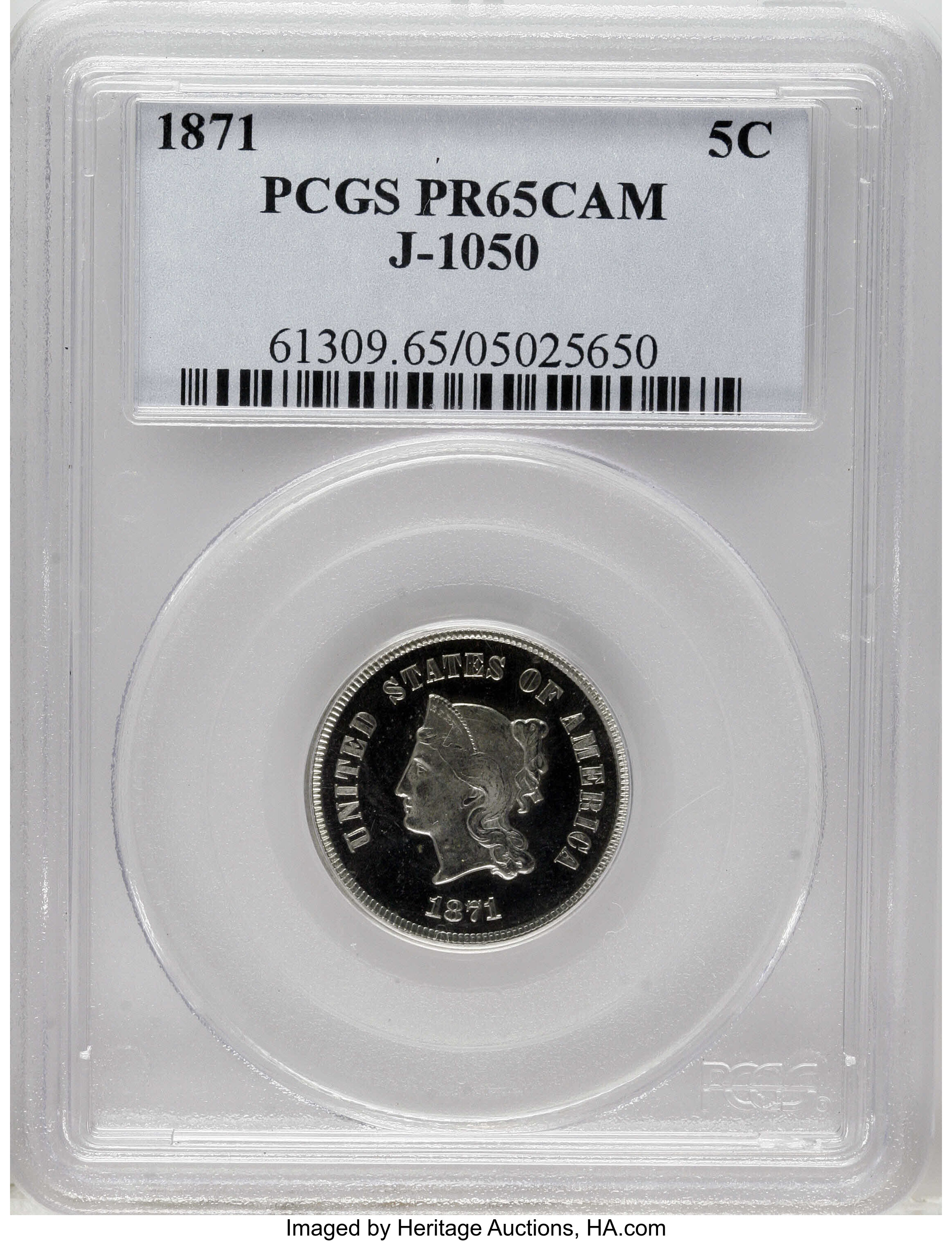 1871 P5c Nickel, J-1050 PR65 thumbnail 14