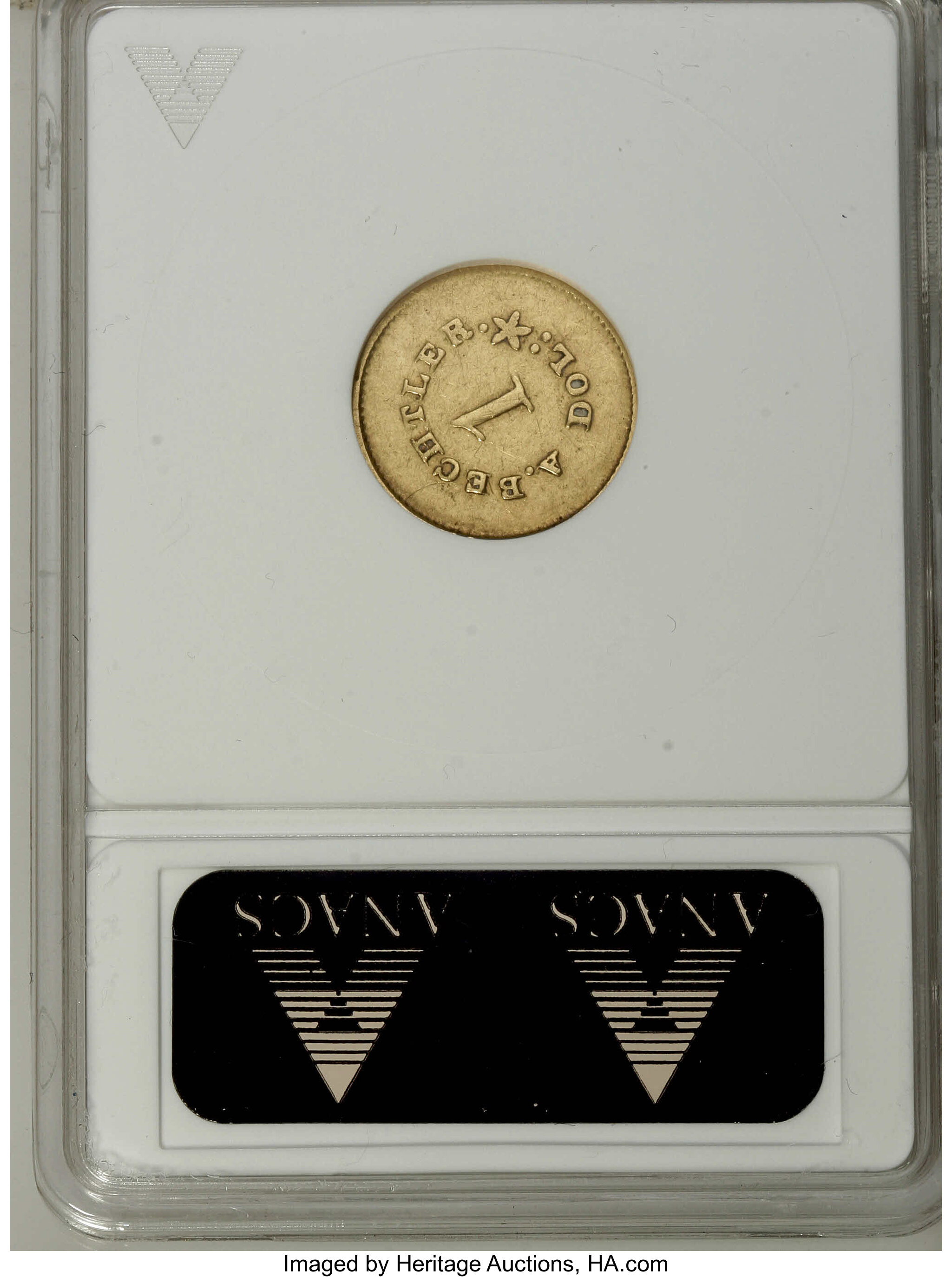 (1842-52) G$1 A.Bechtler, 27 GR, 21C, PE, K-24 VF20 thumbnail 2