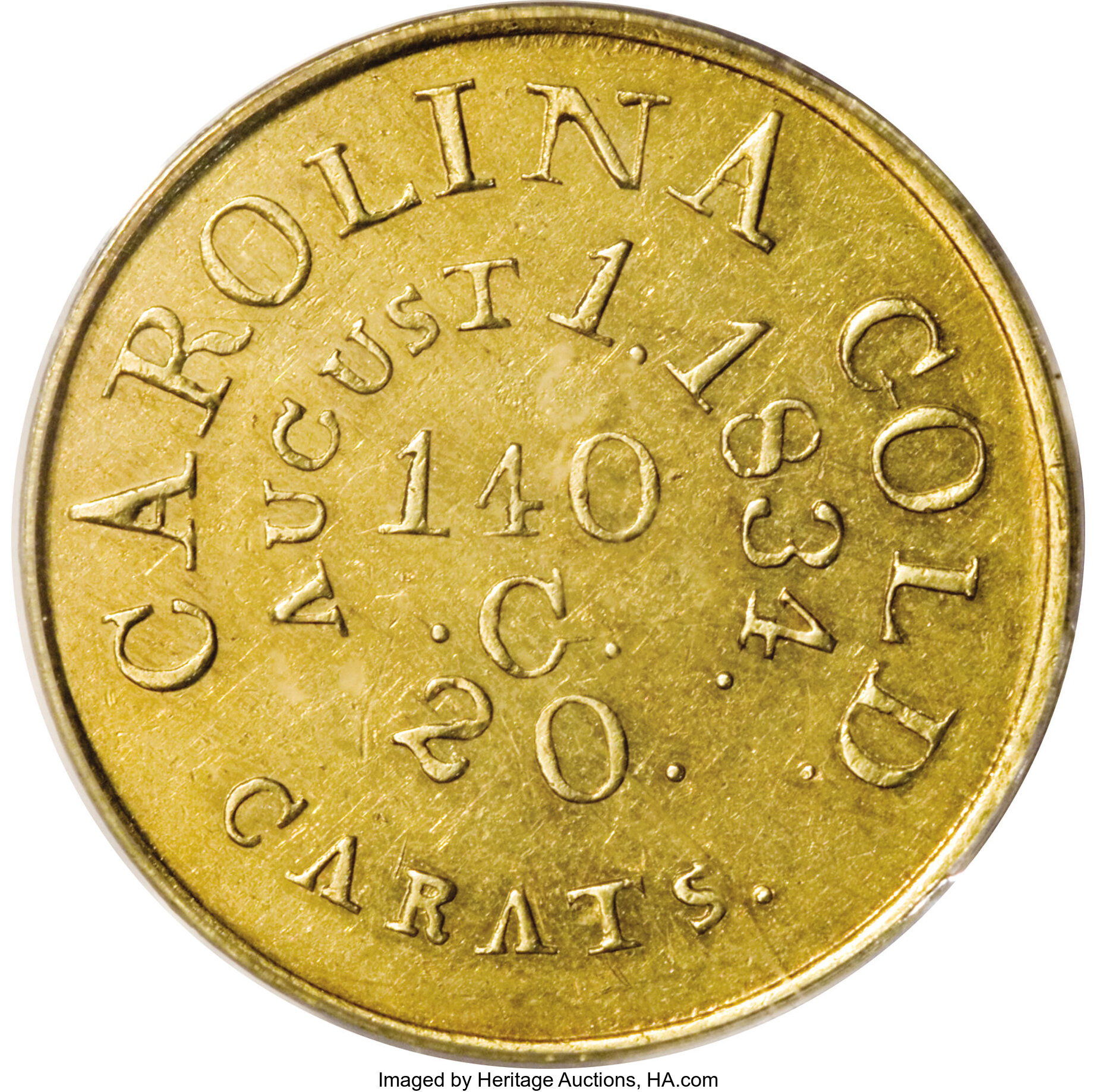 (1837-42) G$5  C. Bechtler, RUTHERF., 140 GR, 20C, Distant 20, K-19 MS thumbnail 9