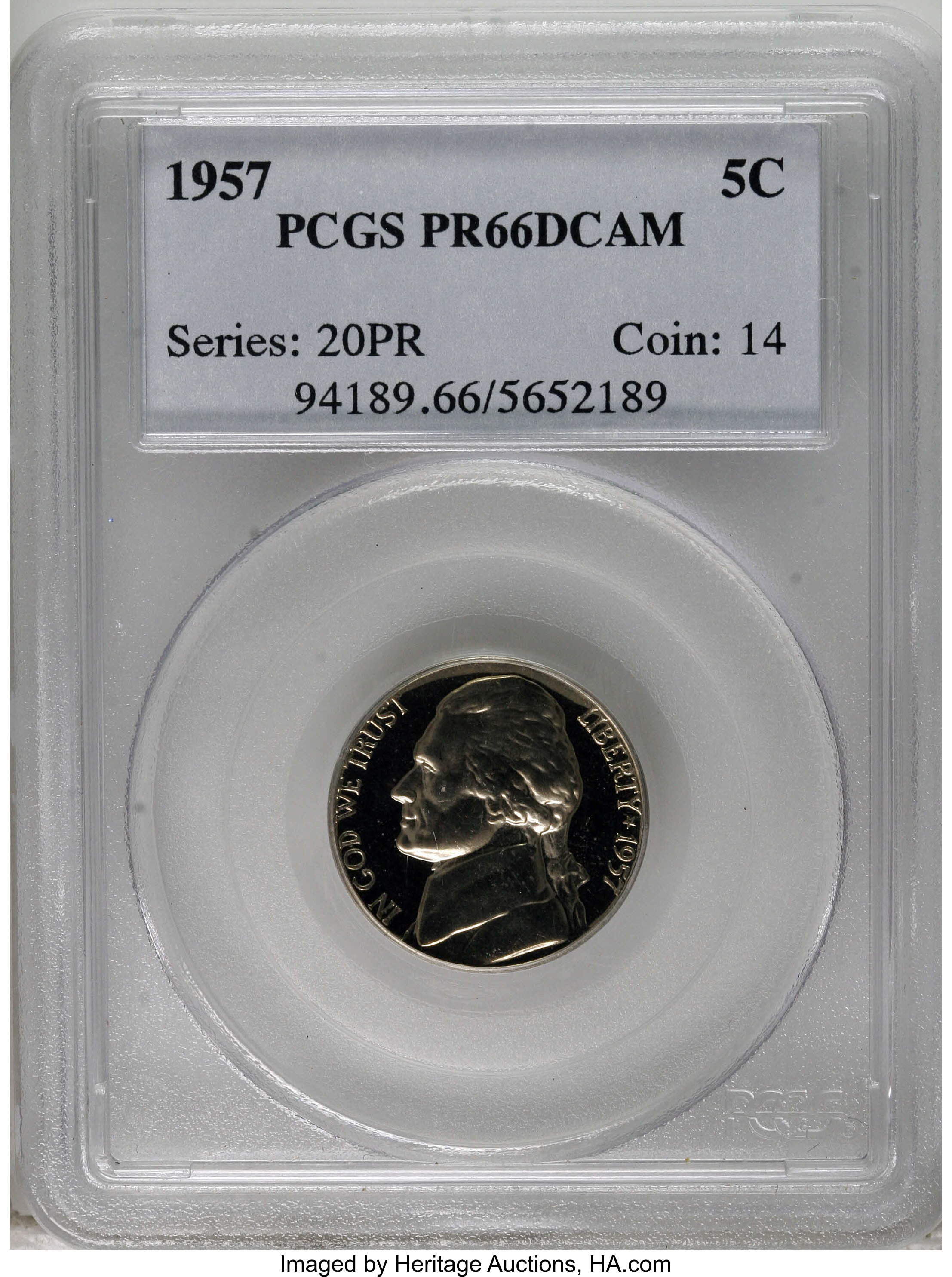 1957 5c PR DCAM PR66 DCAM thumbnail 4