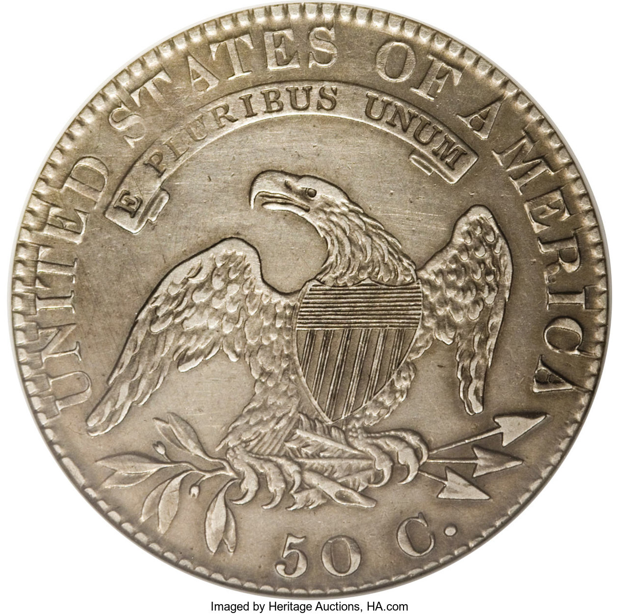 1820 50c No Serif on E's G4 CAC thumbnail 15