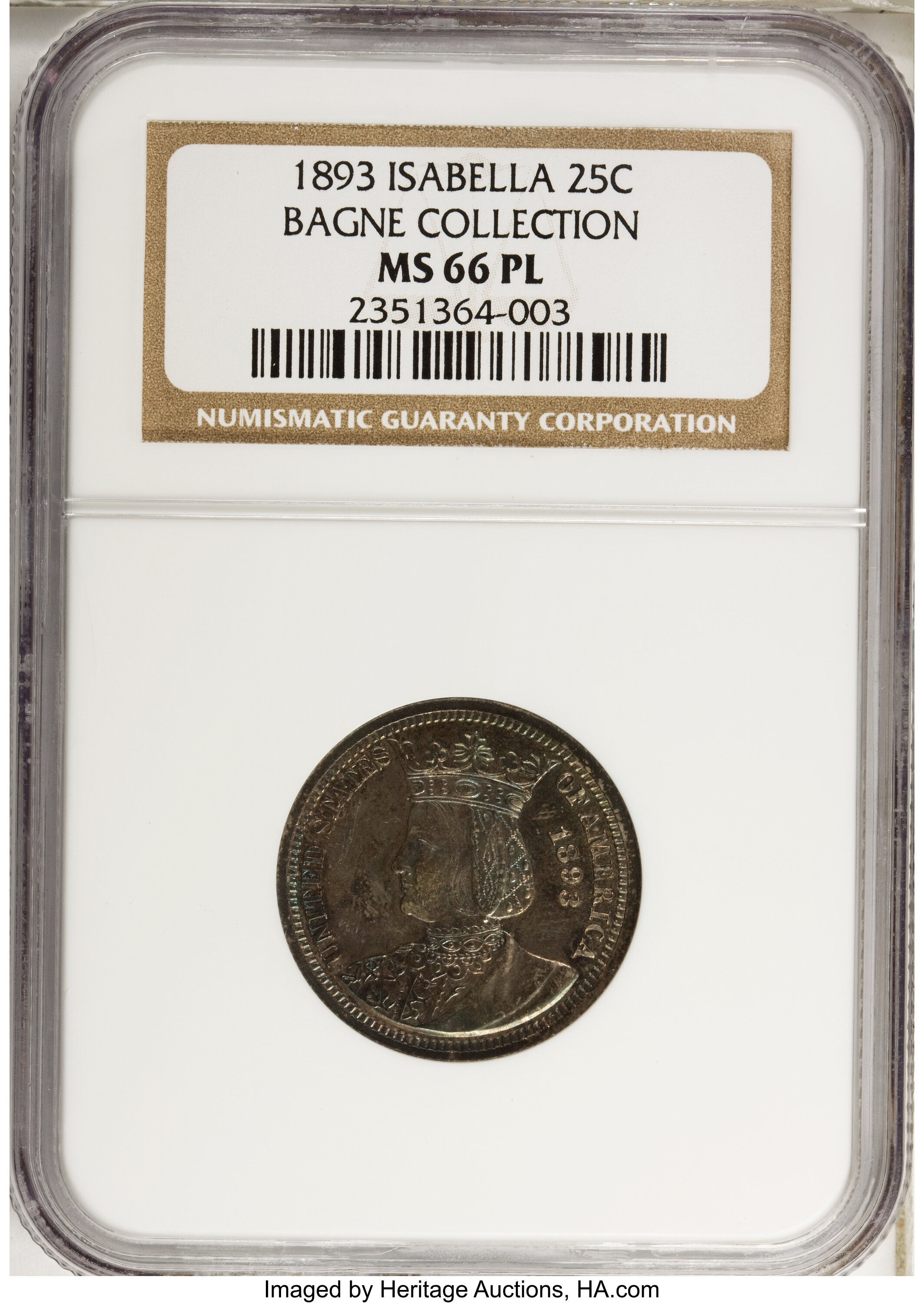 1893 25c Isabella MS PL MS66 PL CAC thumbnail 8