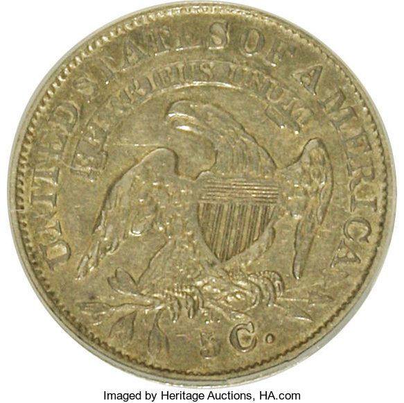 1837 H10c Small 5c XF40 CAC thumbnail 24