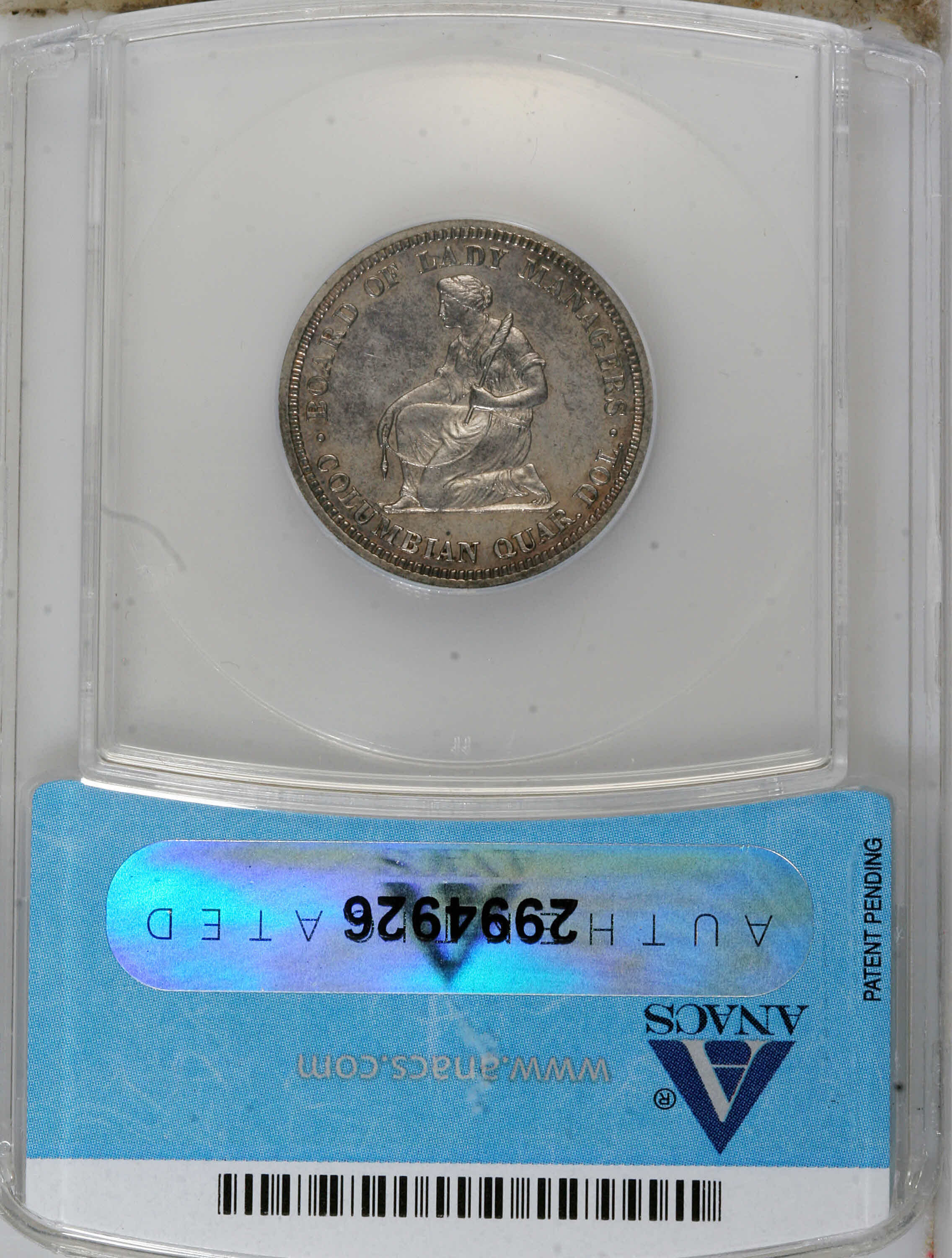 1893 25c Isabella MS PL AU53 PL CAC thumbnail 2