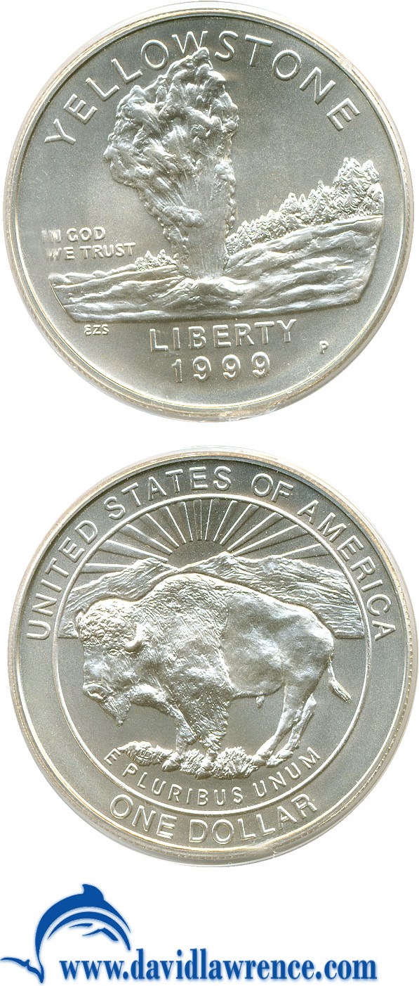 1999-P S$1 Yellowstone National Park MS63 thumbnail 10