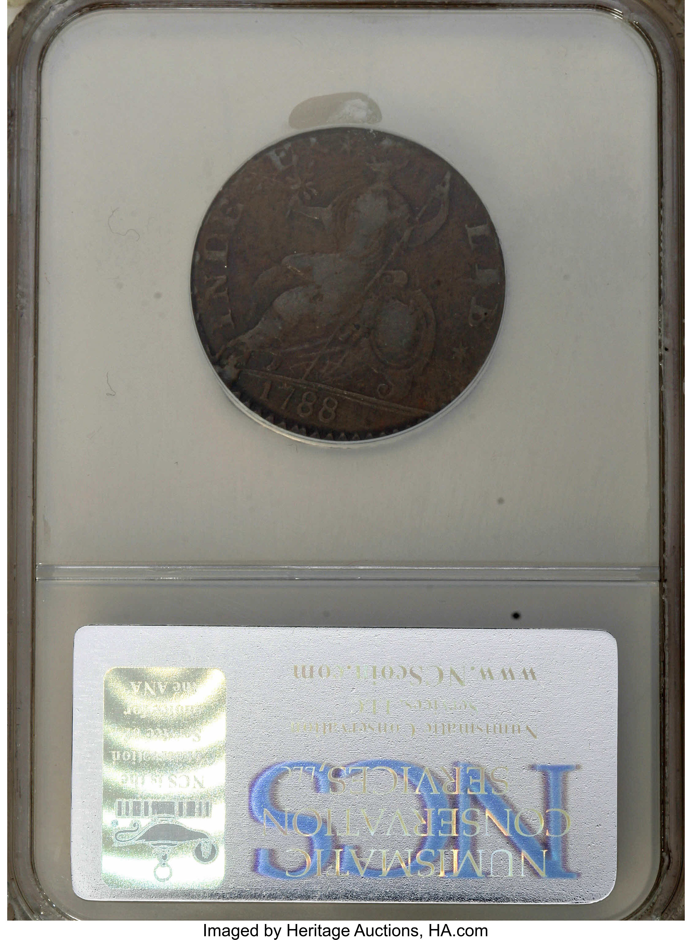 1788 Copper Connecticut, Draped Bust Left, CONNLC MS BN F15 BN thumbnail 2