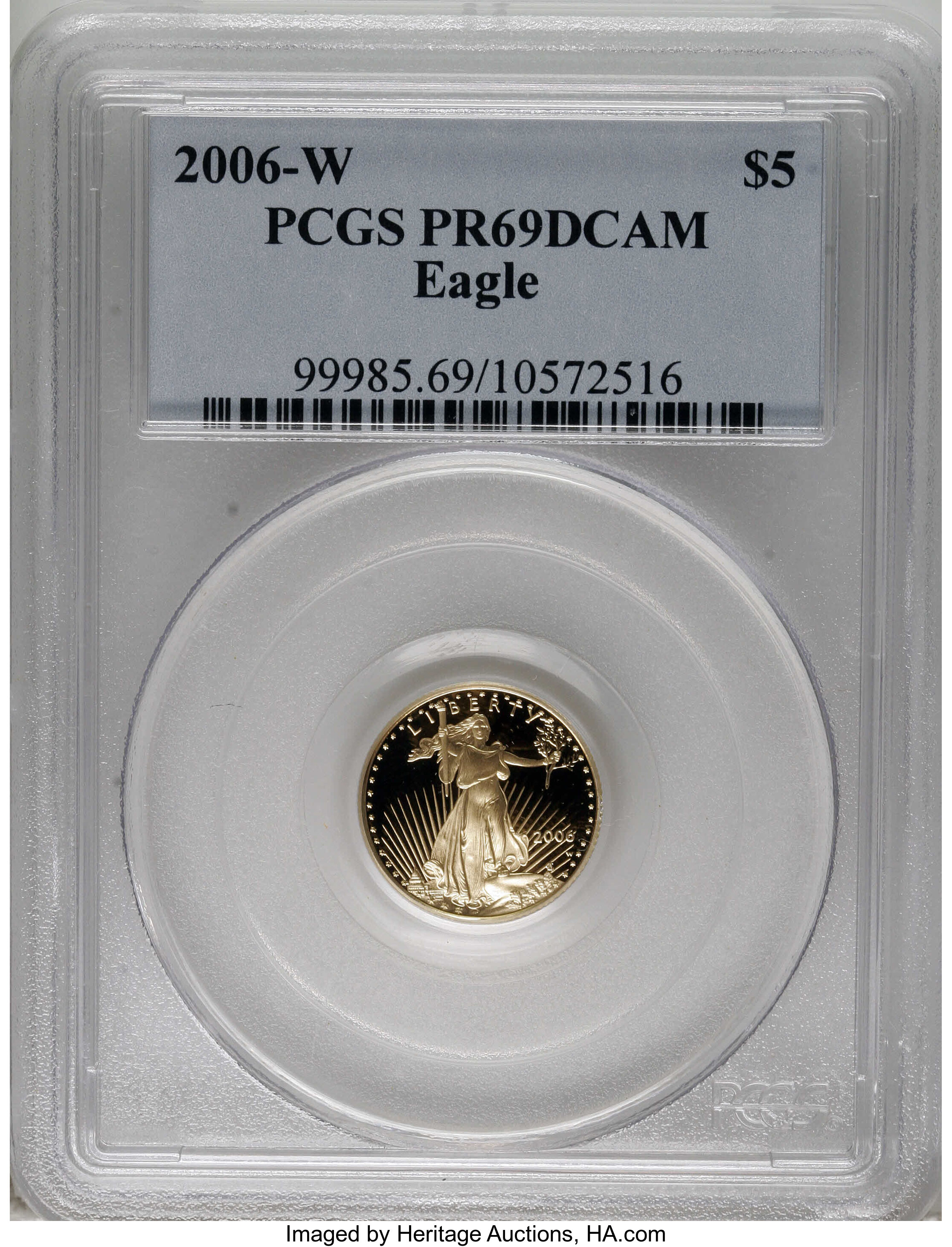 2006-W G$5 Tenth-Ounce Gold PR69 Deep Cameo PCGS. PCGS Population (426/182). NGC Census: (0/0). Numismedia Wsl. Price: $96...