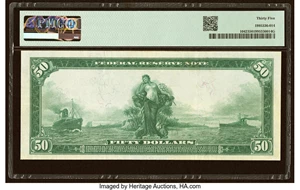 image for: Fr. 1042 $50 1914 Federal Reserve Note PMG Choice Very Fine 35....