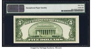 image for: Fr. 1961-K $5 1950 Narrow Federal Reserve Note. PMG Choice Uncirculated 63 EPQ....