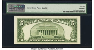 image for: Fr. 1961-H $5 1950 Narrow Federal Reserve Note. PMG Choice Uncirculated 64 EPQ....