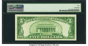 image for: Fr. 1951-K $5 1928A Federal Reserve Note. PMG Extremely Fine 40....