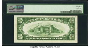 image for: Fr. 2007-K $10 1934B Federal Reserve Note. PMG Choice Uncirculated 64....