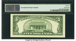 image for: Fr. 1965-K* $5 1950D Federal Reserve Star Note. PMG Gem Uncirculated 66 EPQ....