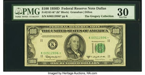 image for: Fr. 2161-K* $100 1950D Federal Reserve Star Note. PMG Very Fine 30....