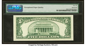 image for: Fr. 1966-G* $5 1950E Federal Reserve Star Note. PMG Gem Uncirculated 66 EPQ....