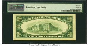 image for: Fr. 2015-B $10 1950E Federal Reserve Note. PMG Superb Gem Unc 67 EPQ....
