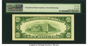 image for: Fr. 2015-L $10 1950E Federal Reserve Note. PMG Superb Gem Unc 68 EPQ....