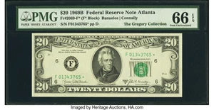 image for: Fr. 2069-F* $20 1969B Federal Reserve Star Note. PMG Gem Uncirculated 66 EPQ....