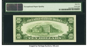 image for: Fr. 2012-E* $10 1950B Federal Reserve Star Note. PMG Gem Uncirculated 65 EPQ....