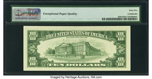 image for: Fr. 2020-H $10 1969B Federal Reserve Note. PMG Gem Uncirculated 65 EPQ....