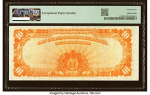 image for: Fr. 1170 $10 1907 Gold Certificate PMG Very Fine 25 EPQ....
